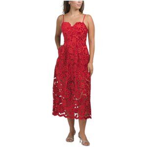 ENDLESS ROSE Velvet Lace Midi Dress